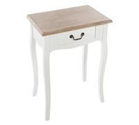 Atmosphera Table de chevet Chrysa blanc H65,5 cm 1 tiroir
