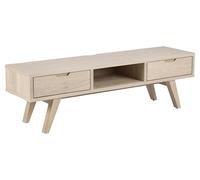 AC Design Furniture Anita Table TV, Plateau de Table, Corps, 2 tiroirs et Structure en chêne pigmenté Blanc pigmenté à l'huile, 150 x 40 x 45 cm