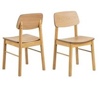 AC Design Furniture Bobby Colli Lot de 2 chaises de Salle à Manger en chêne Mat SH laqué Armature chêne Mat teinté SH laqué Bois d'hévéa