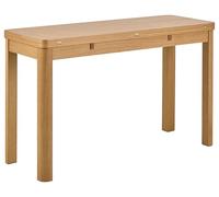 AC Design Furniture EA Table de Salle à Manger rectangulaire, Plateau de Table en chêne Mat laqué, Structure en chêne laqué Mat, avec charnière en Chrome et Rangement de Plateau supplémentaire, 45/90