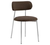 AC Design Furniture Esther 442 FR Apia Lot de 2 chaises de Salle à Manger en Tissu Marron avec Armature en Acier chromé
