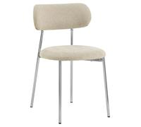 AC Design Furniture Esther Apia Lot de 2 chaises de Salle à Manger en Tissu Sable 140 FR Armature en Acier chromé Colli