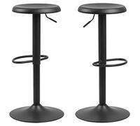 AC Design Furniture Finn Tabourets de Bar Set de 2, Noir, Métal, H : 80 x L : 40 x P : 40 cm, 2 pcs