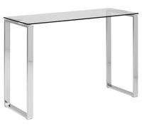 AC Design Furniture Jannis Console D'entrée, Plateau en Verre Transparent et Base Chromée, Table D'appoint en Verre, Meubles de Salon, Meubles D'entrée, L : 110 x H : 76 x P : 40 cm, 1 pce