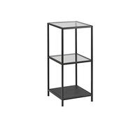 AC Design Furniture Jörn Bibliothèque avec 2 Étagères, Étagère en Métal et Verre de Style Industriel, Étagère de Rangement pour le Salon, Facile à Monter, H : 82, 5 x L : 35 x D : 37 cm
