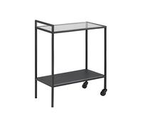 AC Design Furniture Jörn desserte, H : 75 x l : 60 x 30 cm, noir, verre/métal, 1 pc