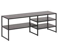 AC Design Furniture Jörn Meuble TV Asymétrique de Salon avec 3 Étagères, Aspect Frêne Noir et Acier Noir, H : 46 x L : 120 x P : 33 cm, 1 pce