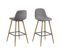 AC Design Furniture Linea Tabouret de Bar en Tissu Gris 46,6 x 51 x 101 cm