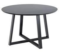 AC Design Furniture Malene Table de Salle à Manger Ronde pour 4 Personnes 120 x 75 cm avec placage chêne et Structure croisée Noire