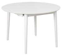 AC Design Furniture Monty Table à Manger Extensible pour 6 Personnes, Plateau Rond Blanc avec Pieds Ronds, Table de Cuisine avec Plateau Extensible, Ø 115 x H 75 cm