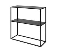 AC Design Furniture Nino Table Console Industrielle en Métal, Table d'appoint Noire, Meuble de salon, Meuble d'entrée, H : 80,5 x L : 79,5 x P : 26 cm, Noir