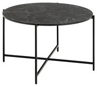 AC Design Furniture Noah Table Basse Ronde, Plateau de Table Izmir Mat en mélamine Rugueuse, Armature Noir Mat Noir Rugueux Acier revêtu par pulvérisation, Colli 2 de 2, Ø 70 x 42 cm