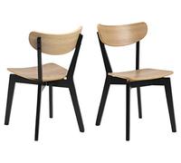 AC Design Furniture Roxanne Chaises de Salle à Manger 2 pièces, Lot de 2 Chaises de Cuisine en Bois, Meubles de Salle à Manger, Style Scandinave Rétro, H: 79,5 x L: 45 x P: 55 cm