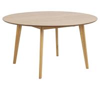 AC Design Furniture Roxanne Table à Manger Ronde en chêne pour 5 Personnes Ø 140 x H 76 cm Table de Cuisine avec Pieds en chêne teinté Style rétro Moderne