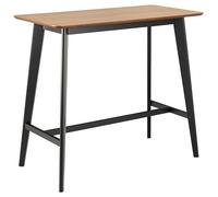 AC Design Furniture Roxanne Table de Bar avec Plateau en placage chêne et Pieds en Bois Noir, Table Haute contrastée de Style rétro Moderne, Meuble de Bar, Meuble de Cuisine, l 120 x H 105 x P 60 cm