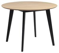 AC Design Furniture Roxanne Table De Salle À Manger, L:105 x l:105 x H:76 cm, Chêne/Noir, Placage De Chêne/Bois De Caoutchouc, 1 pc