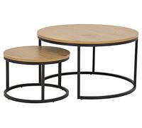 AC Design Furniture Spencer Couchtisch, Metal, Nature/Noir, L: 50 x B: 50 x H: 33 cm, L: 50 x B: 50 x H: 33 cm