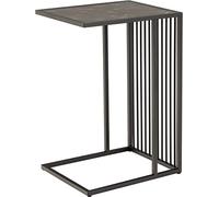 AC Design Furniture Steffen Table d'appoint Portable en marbre Noir avec Cadre en métal, Table d'appoint Portable pour Le Travail, Support pour Ordinateur Portable et lit, Petite Table Basse pour