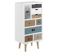 AC Design Furniture Suwen Commode avec 9 Tiroirs, L: 48 x l: 32 x H: 98 cm, Multicolore, Holz, 1 pc