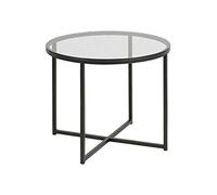AC Design Gurli Table d'angle en Verre et métal 55 x 45 x 55 cm, Noir
