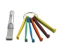 AC Fin Comb Set 6 Sizes Ring Straightener Tool | 6 plastic combs on ring, 12 pitch sizes, straightens bent fins, restores airflow efficiency, easy storage
