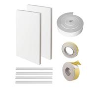 Ac FoamPanel - Kit d'isolation de fenêtre, mousse d'étanchéité latérale, 2 pièces de taille flexible, couche bloquant la chaleur, construction isolée avec fonction de protection contre les courants