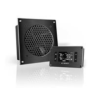 Système de refroidissement dans une armoire, pour matériel de divertissement avec ventilateur silencieux de refroidissement. Système avec thermostat de contrôle pour home cinéma par AC infinity Airplate T3