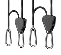 AC Infinity Lot de 2 suspensions réglables pour charges lourdes - 3 mm - 1 paire de poulies réglables en hauteur avec engrenage à cliquet en acier inoxydable - Charge maximale : 68 kg - Idéal pour les