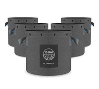 AC Infinity Lot de 5 pots, tissu résistant, sacs de culture réutilisables à aération, 68,2 l, tissu non tissé épais de 500 g, anneaux multi-usages, pour suspendre les plantes et les guider en douceur