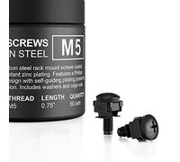 AC Infinity Lot de 50 vis en acier carbone M5, rondelles en nylon et écrous à cage