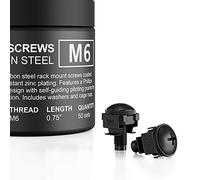 AC Infinity Lot de 50 vis M6 en acier au carbone avec rondelles en nylon et écrous à cage pour serveurs, boîtiers et armoires