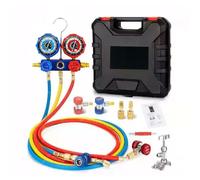 AC Manifold Gauge Kit, Car Air Conditioning Diagnostic Refill Tool Set 32x20x10cm, High-Pressure Monitoring, Gauge Display for Garage Maintenance Vehicle Repair Seasonal Upkeep
