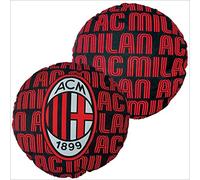AC Milan | Coussin Rond Décor | Rouge Noir | Produit Officiel