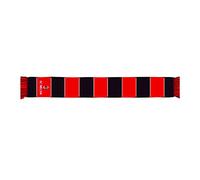 AC Milan Écharpe officielle, motif rayures avec logo recadé, finition tubulaire, acrylique, rouge, noir, taille unique