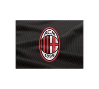AC Milan Grand drapeau avec logo, 100 x 140 cm, polyester, produit officiel, noir