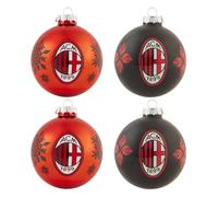 AC Milan Lot de 4 Boules de Noël pour Sapin de Noël