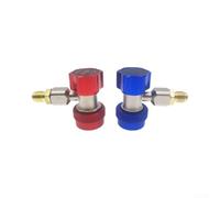 AC Quick Coupler Set R134a High Low Side Aluminum | Aluminum alloy body, brass connection, R134a compatible, red high side, blue low side