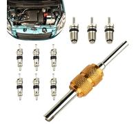 Ac Valve Core Kit - Outils de Réparation de Condition Air de Voiture | Kit de Joint de Base de Valve | Precision 10-Piece Ac Valvee Cores Kitsac for Hvac Systems Rv Air Conditioners Refrigeration