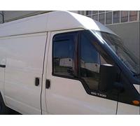 AC WOW Lot de 2 déflecteurs d'air pour Ford Transit 2000-2014 MK3 fumée foncée en Verre Acrylique teinté pour Portes latérales et fenêtres intérieures, visières intérieures, Pluie, Neige, Pare-Soleil