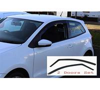 AC WOW Lot de 2 déflecteurs d'air pour Polo 2009-2018 MK5 3 Portes en Verre Acrylique teinté fumé foncé