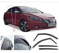 AC WOW Lot de 4 déflecteurs d'air compatibles avec Nissan Leaf II (ZE1) Mk2 2017 2018 2019 2020 en Verre Acrylique PMMA - Protection Contre la Pluie, la Neige et Le Soleil