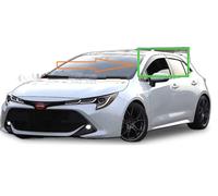 AC WOW Lot de 4 déflecteurs d'air compatibles avec Toyota Corolla Hatchback (E210) 5 portes 2018, 2019, 2020, 2021, 2022, 2023 2024 (fumée foncée avec bordure en acier inoxydable)