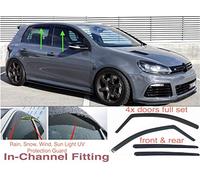 AC WOW Lot de 4 déflecteurs d'air compatibles avec VW Volkswagen Golf 6 Mk6 5 portes 2008 2009 2010 2011 2012 2013 Verre acrylique PMMA