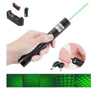AC08089-Laser 303 5 mW Stylo Vert Pointeur Laser Pointeur Stylo lumière laser Puissant 4000 mAH 18650 Batterie + chargeur