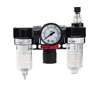 AC2000-02 1/4" Régulateur de pression Manomètre Compresseur d'air Filtre Séparateur d'humidité d'huile for Filtres à eau Déshumidification(8MM Fittings)