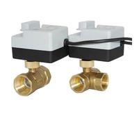 AC220V 3 Ways /2 Way DN15 DN20 DN25 DN32 DN40 With Manual Switch Brass Motorized Ball Valve 3-Wire Two Control Electric Actuator(DN25,12-24V_3 WAYS)