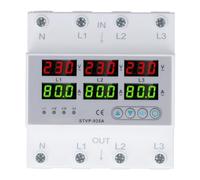 AC220V AC380V Protecteur de Surtension triphasé 80A Voltmètre à Réinitialisation Automatique Ampèremètre sur Rail DIN avec Réponse Rapide pour la Surveillance de L'alimentation