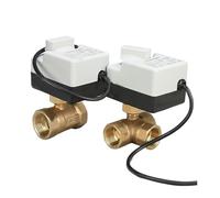 AC220V DN15(G 1/2") to DN 50(G 2") 2 way 3 wires brass motorized ball valve/electric actuator electronic starter with manual switch function IINKUEYK(DN50,3 way)