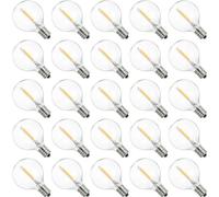 AC230V Globe LEDs G40 Bulb Lamp 25 Packs E12 Base Socket Holder IP44 Water Resistance Warm White for String Light Home Party Decoration Wedding Portable