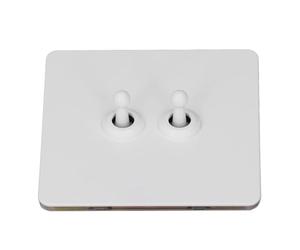 AC250V Interrupteur à Bascule Mural Base PC Isolée Panneau en Acier Inoxydable 2 Gangs 2 Voies Bipolaire Design Minimaliste Décoration Moderne Convient aux Chambres Familiales